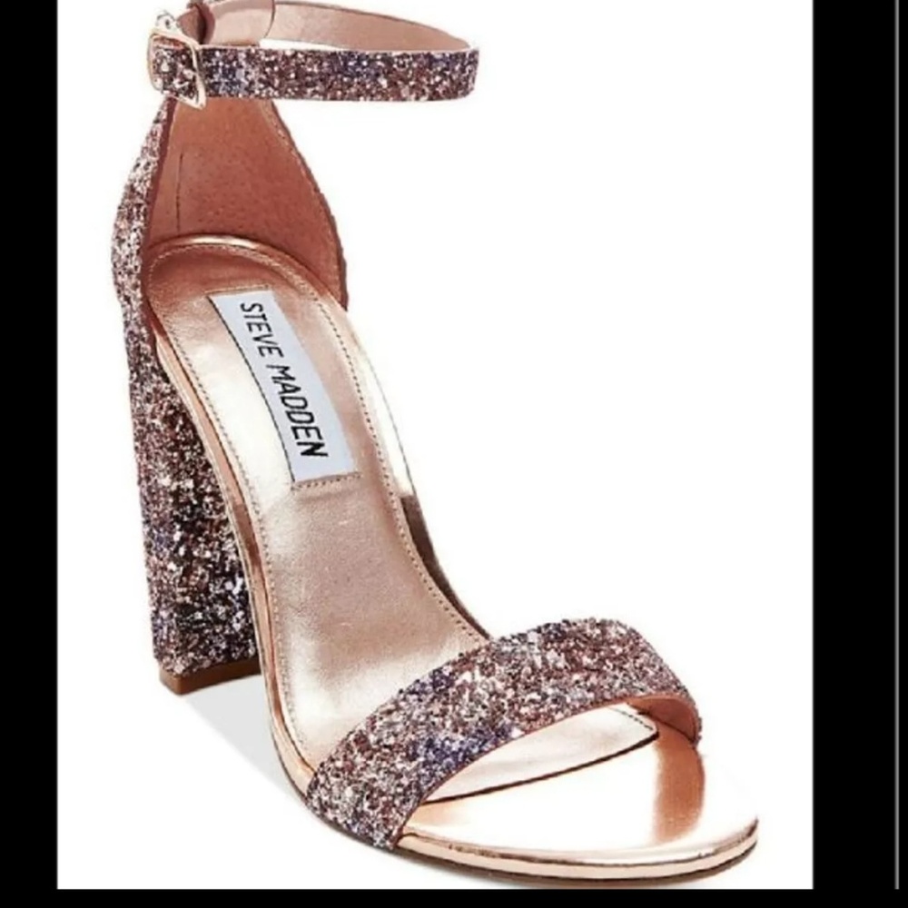 Steve Madden Rose Gold Glitter Heels Size  7.5